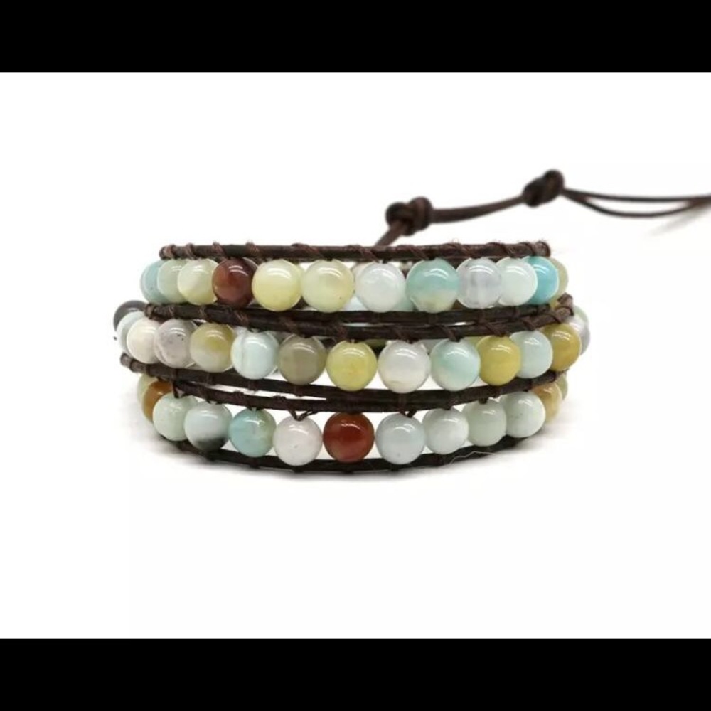 Amazonite triple wrap bracelet